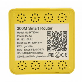 GL.iNet OpenWRT Mini Smart Router DDRI 64MB - GL-MT300N - Yellow - 3