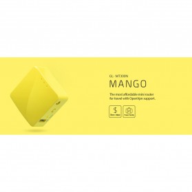 GL.iNet OpenWRT Mini Smart Router DDRI 64MB - GL-MT300N - Yellow - 6