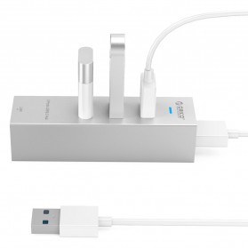 Orico Aluminium USB 3.0 Type A / Type C to Gigabit Ethernet LAN Adapter with 3 Port USB Hub - ASH3L-U3 - Silver - 5