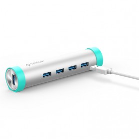 Orico SuperSpeed USB 3.0 Type A / C to Gigabit Ethernet LAN Adapter with 3 Port USB Hub - ARH4-U3 - Silver - 5