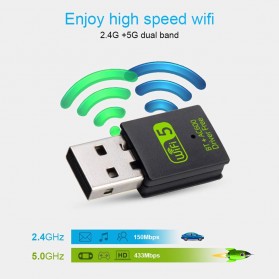 USB Wireless Receiver / Dongle - Comfast Mini USB WiFi Transmitter Receiver Dongle Adaptor 802.11 ac 600 Mbps - K605 - Black