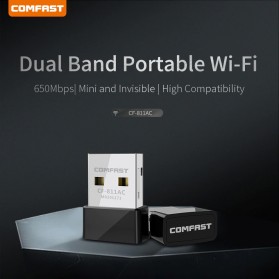 Comfast USB WiFi Adaptor Wireless Dongle 2.4G & 5G 802.11AC - CF-811AC - Black - 8