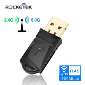Rocketek Mini USB WiFi Transmitter Receiver Dongle Adapter 802.11ac 433Mbps - WL3AT - Black