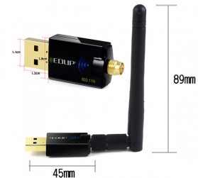 EDUP Wireless USB Adapter 802.11N 300Mbps Realtek8192CU Chispset - Black - 3