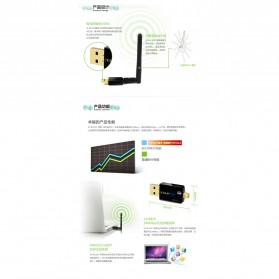EDUP Wireless USB Adapter 802.11N 300Mbps Realtek8192CU Chispset - Black - 6