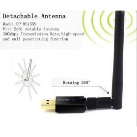 EDUP Wireless USB Adapter 802.11N 300Mbps Realtek8192CU Chispset - Black - 7