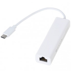 USB 2.0 Type C to RJ45 Ethernet LAN Adaptor - 9700 - Silver - 1