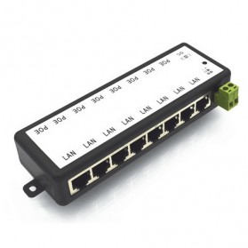 Passive PoE Injector 8 Port 48V 2A 96W - Black - 8