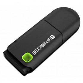 Portable 360 3rd Gen Mini USB Wireless Router Wifi Adapter 300Mbps - Black