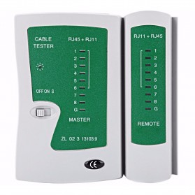 Tester Kabel Jaringan RJ45 RJ11 RJ12 CAT5 UTP - Green - 1