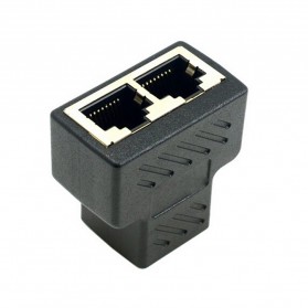 SIFREE RJ45 LAN Ethernet Network Connector Splitter 1 to 2 - DN0190 - Black - 2