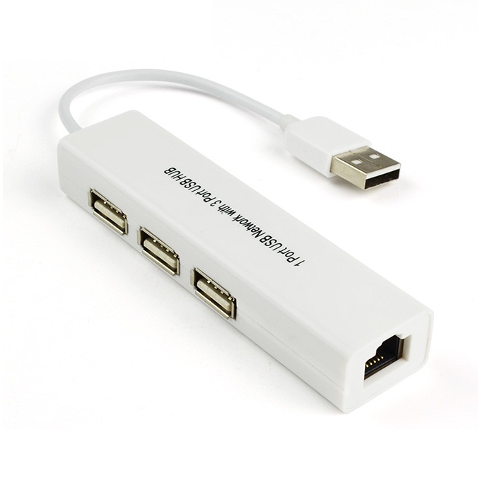 USB to LAN External Network Card with USB Hub 8152 White
