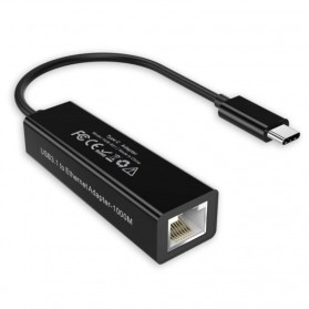 CHOETECH USB Type C 3.1 to RJ45 Gigabit Ethernet LAN Adaptor - HUB-R01 - Black