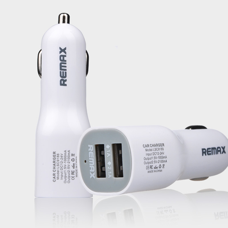 Remax Duck Shape USB Car Charger 2 Port 5V 2.1A - CC201 - White - 1