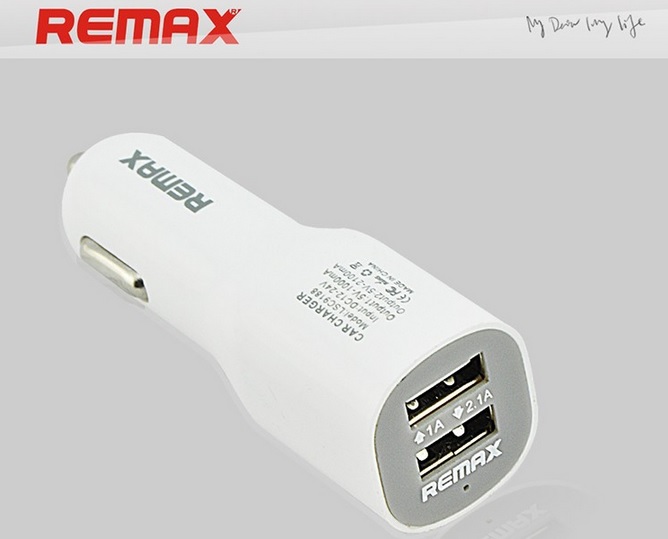 Remax Duck Shape USB Car Charger 2 Port 5V 2.1A - CC201 - White - 2