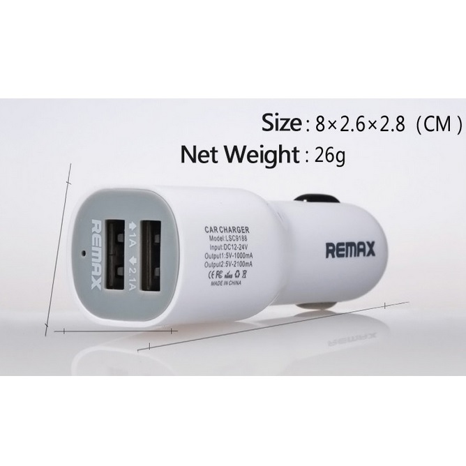 Remax Duck Shape USB Car Charger 2 Port 5V 2.1A - CC201 - White - 4