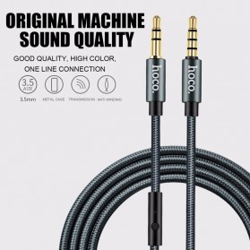 Laptop / Notebook - Hoco Kabel AUX  3.5mm Braided with Mic 1 Meter - UPA04 - Black