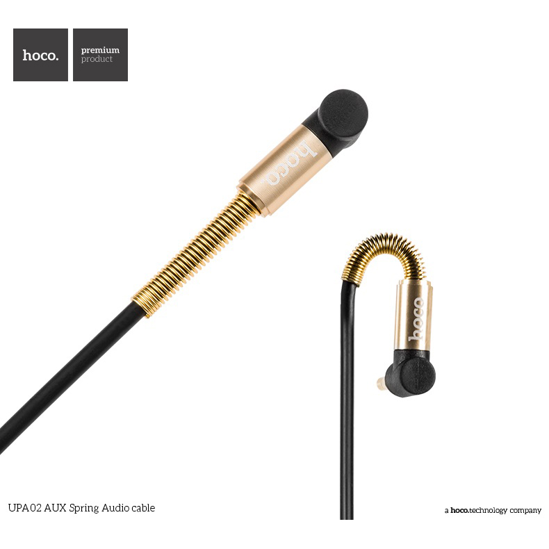 Gambar produk Hoco UPA02 Spring AUX Flexible Cable 3.5mm 2 Meter with Mic