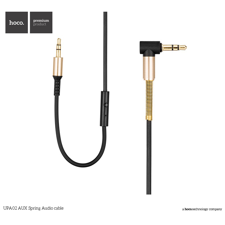 Gambar produk Hoco UPA02 Spring AUX Flexible Cable 3.5mm 2 Meter with Mic