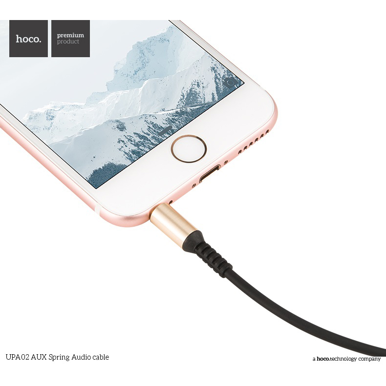 Gambar produk Hoco UPA02 Spring AUX Flexible Cable 3.5mm 2 Meter with Mic