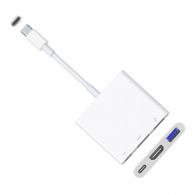 Adapter USB Type C ke USB 3.0, Type-C & HDMI - White