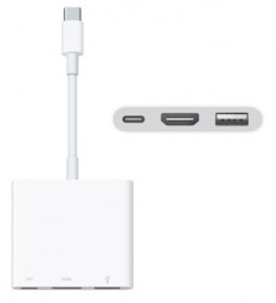 Adapter USB Type C ke USB 3.0, Type-C & HDMI - White - 3