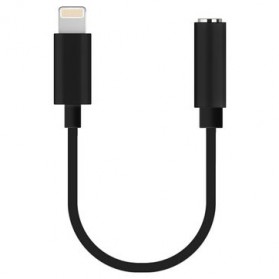 Kabel USB / Kabel Data / OTG - Adapter Lightning ke 3.5mm Headphone for iPhone 7/8/X - Black