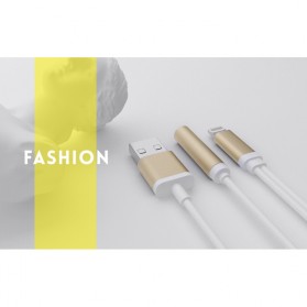 Adapter Lightning ke 3.5mm Headphone + USB Male for iPhone 7/8/X - Black - 9