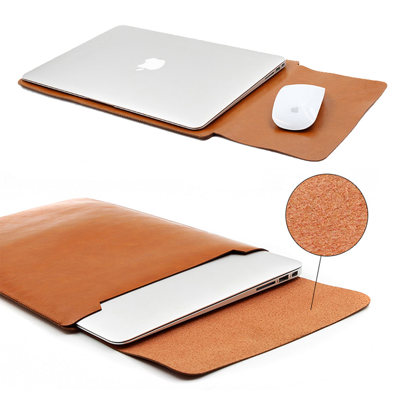 Leather Sleeve Case for Macbook Pro 2016 Touch Bar & Macbook Air 13 Inch Black