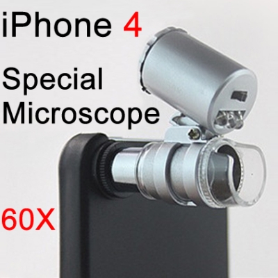 60X Zoom Call Phone Portable Microscope with Flash Light 