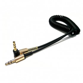 Kabel AUX Jack 3.5mm HiFi Spring Type L - 161218 - Black - 2