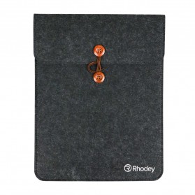 Rhodey Felt Button Style Sleeve Case Laptop Ultrabook 15 Inch - DA58 - Dark Gray - 2
