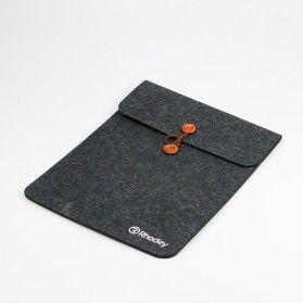 Rhodey Felt Button Style Sleeve Case Laptop Ultrabook 15 Inch - DA58 - Dark Gray - 3