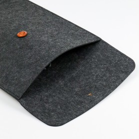 Rhodey Felt Button Style Sleeve Case Laptop Ultrabook 15 Inch - DA58 - Dark Gray - 7