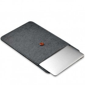 Rhodey Felt Button Style Sleeve Case Laptop Ultrabook 15 Inch - DA58 - Dark Gray - 8