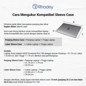 Rhodey Felt Button Style Sleeve Case Laptop Ultrabook 15 Inch - DA58 - Dark Gray - 10