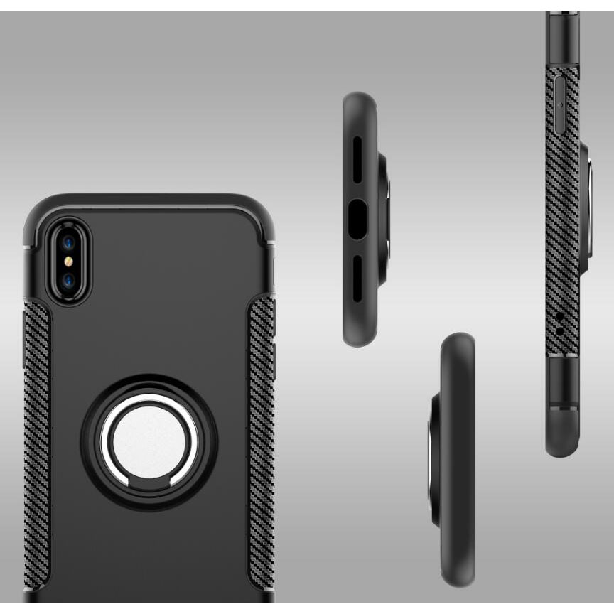 Armor Case with Ring Holder Magnetic for iPhone X - Black 