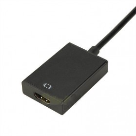 Kabel Adapter Converter VGA Male ke HDMI 1080P dengan Audio - Black - 6
