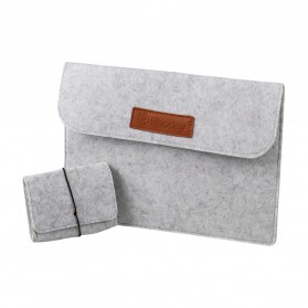 Rhodey Sleeve Case Laptop Macbook 13 Inch with Pouch - AK01 - Light Gray