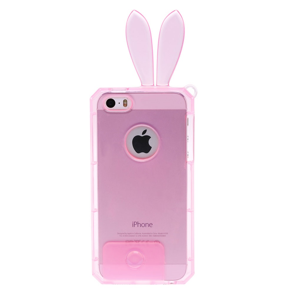 Rabbit Transparent TPU Case For IPhone 4 4s Baby Pink
