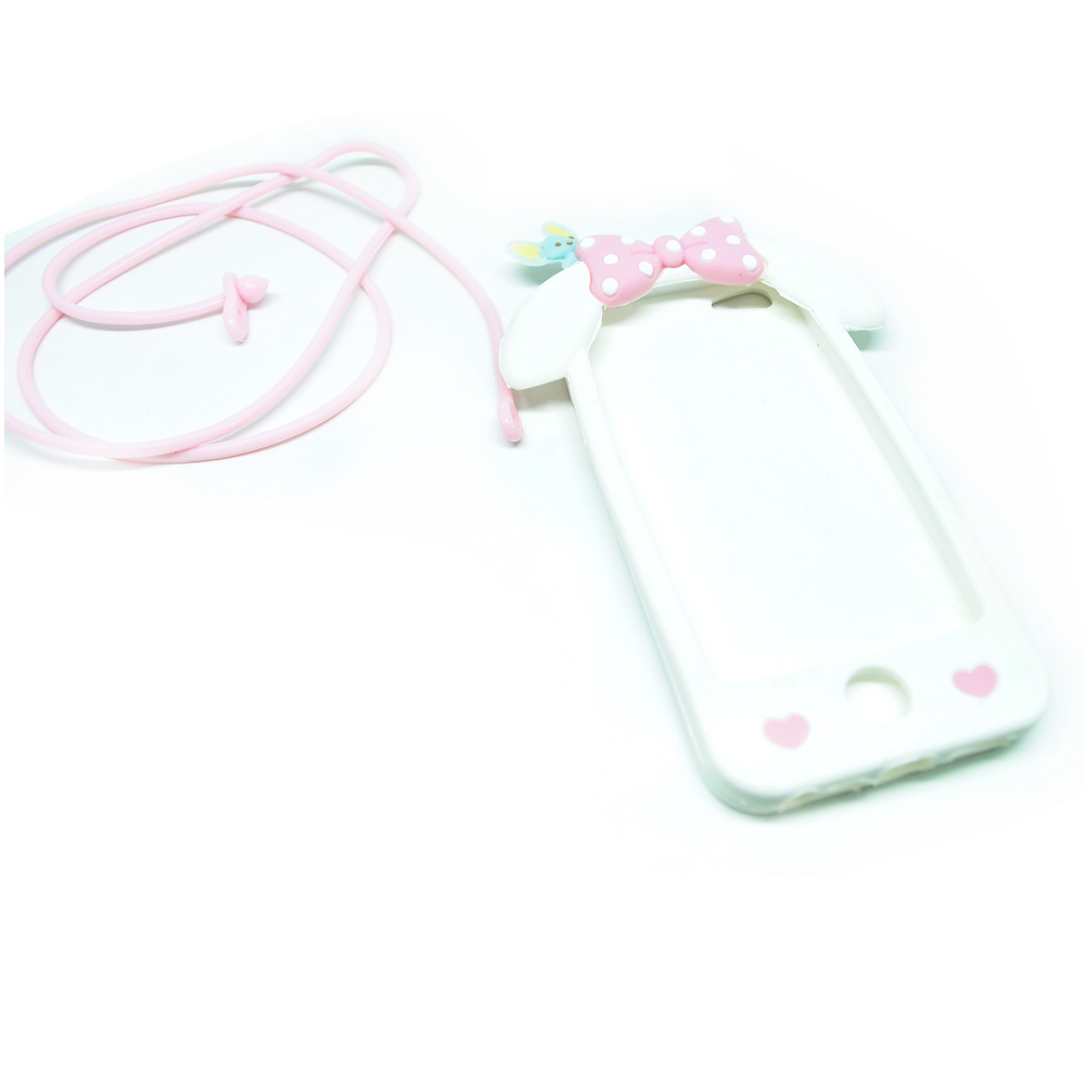 Cute Love Hello Kitty TPU Case for iPhone 5/5s/SE - White 