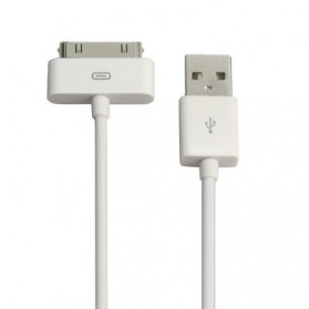 Apple Kabel Charger 30 Pin to USB Cable Data 1 Meter for iPhone iPad iPod - S-IPAD - White - 1