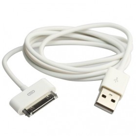 Apple Kabel Charger 30 Pin to USB Cable Data 1 Meter for iPhone iPad iPod - S-IPAD - White - 2