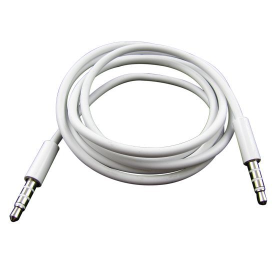 Kabel Audio AUX Stereo 3.5mm HiFi 1 Meter Untuk iPhone 4 White
