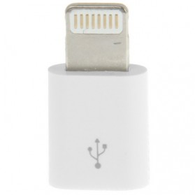 Micro USB Female to Lightning 8 Pin Adapter for iPhone - White - 3