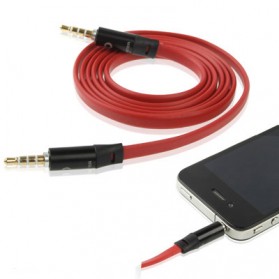 Jual Kabel Komputer / Laptop Audio, Video, USB, Power, Converter, Dan Jaringan - ROVTOP Kabel AUX 3.5mm HiFi Noodle Design 1m - S-IP4G - Red