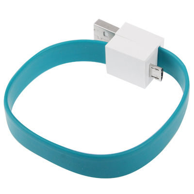 2 in 1 Pure Color Noodle Bracelet Style Micro USB to USB 