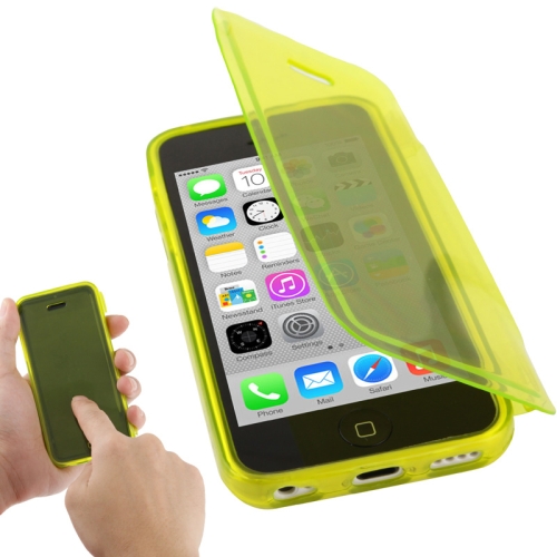 Touch Screen Translucent Horizontal Flip TPU Case with 