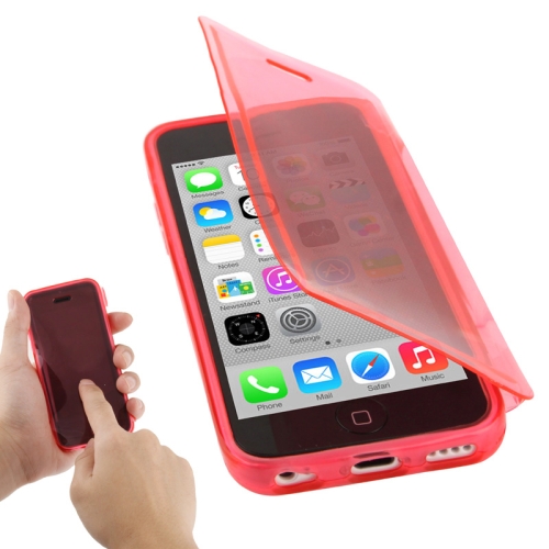 Touch Screen Translucent Horizontal Flip TPU Case with 