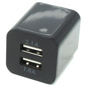 USB Charger 2 Port EU Plug - JBL1309 - Black - 1